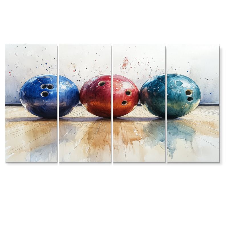 «Bowling Ball Beauty II» - ensemble d'art mural, H 32 po x l 64 po