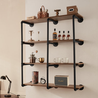 Tablette industrielle à 4 niveaux avec planches murales 3 PCS 11,8 po de largeur non incluses