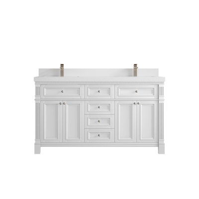 Paris 60 In. W X 22 In. D Double Sink Bathroom Vanity
