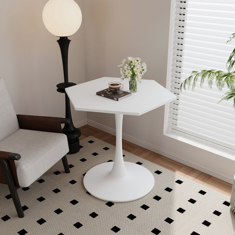Modern Hexagonal Coffee Table with MDF Table Top, White
