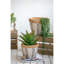 Ensemble de 2 jardinières en ciment blanches et brunes avec motif en V, L: P 10 po x P 8 po, P 8 po x P 6,5 po