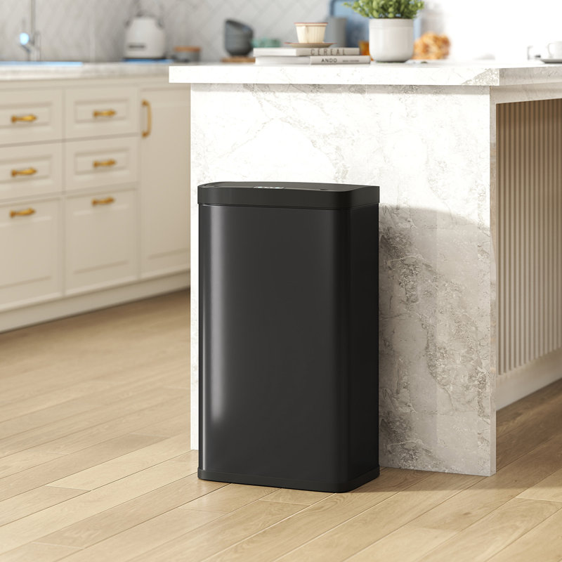 Motion Sensor, Manual Lift Kitchen Trash Can - 45L, Black