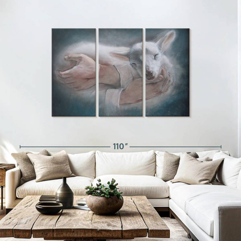 Adella Jesus Holding Lamb, 48" H x 74" W