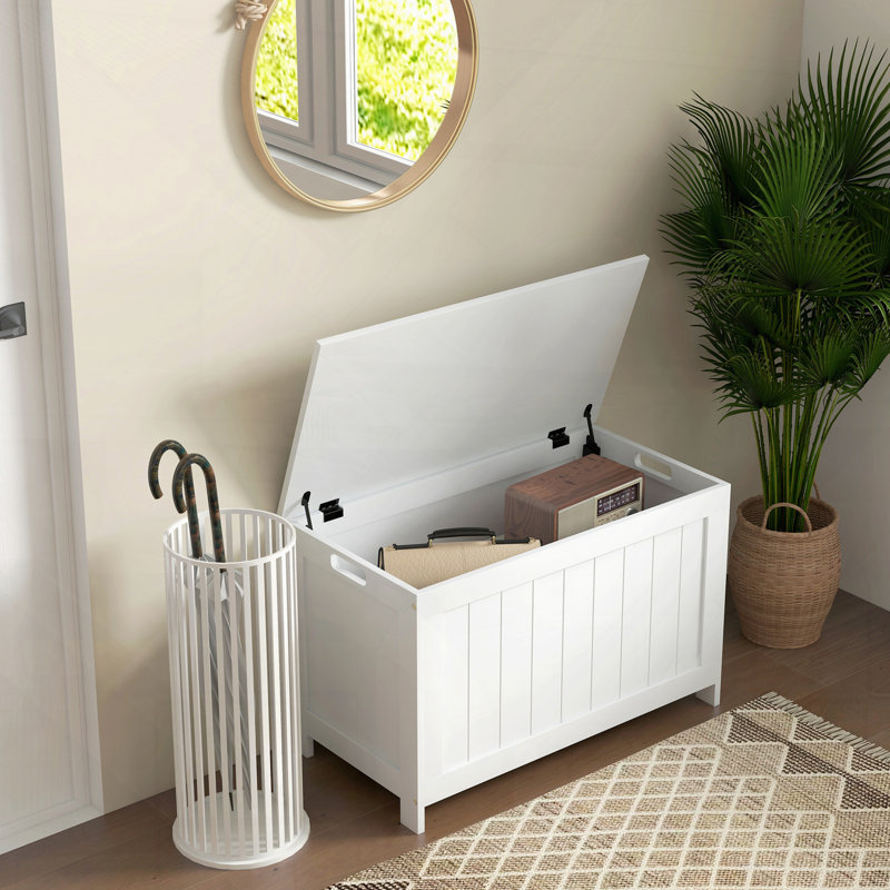 Coffre de rangement avec 2 charnières de sécurité et boîte en bois