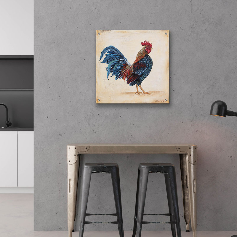  «Rooster-c» par Jean Plout, art mural en verre acrylique, H 24 po x l 24 po x P 0,2 po