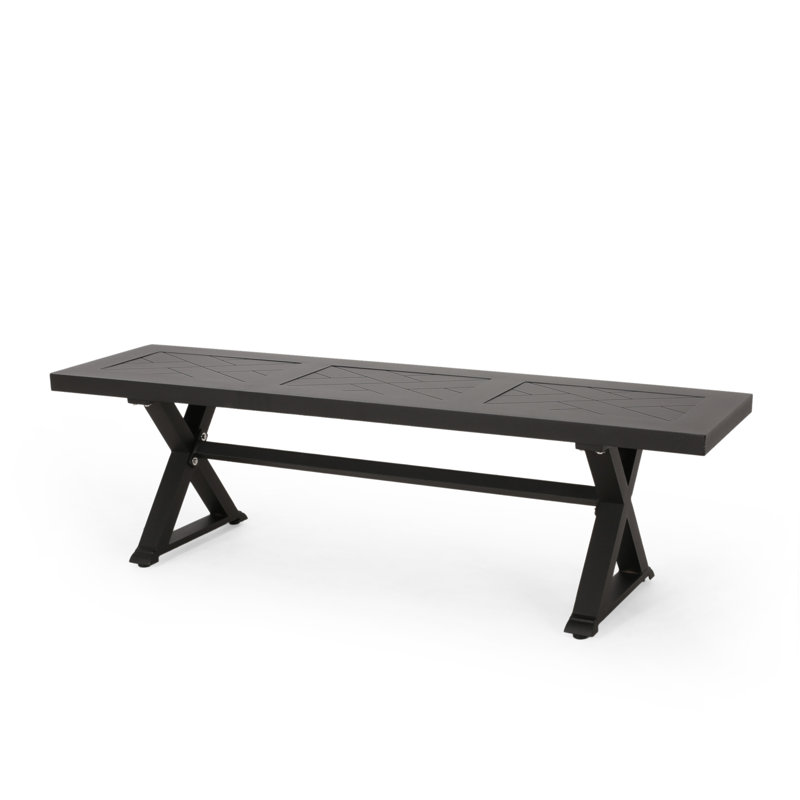 Banc de salle à manger d'extérieur, noir mat antique