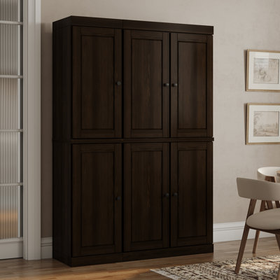 Nicu 100% Solid Wood Tall Kitchen Pantry Cabinet with Doors, Adjustable Shelves, Modular Kitchen Storage Cabinet, 48.5" W x 71.5" H