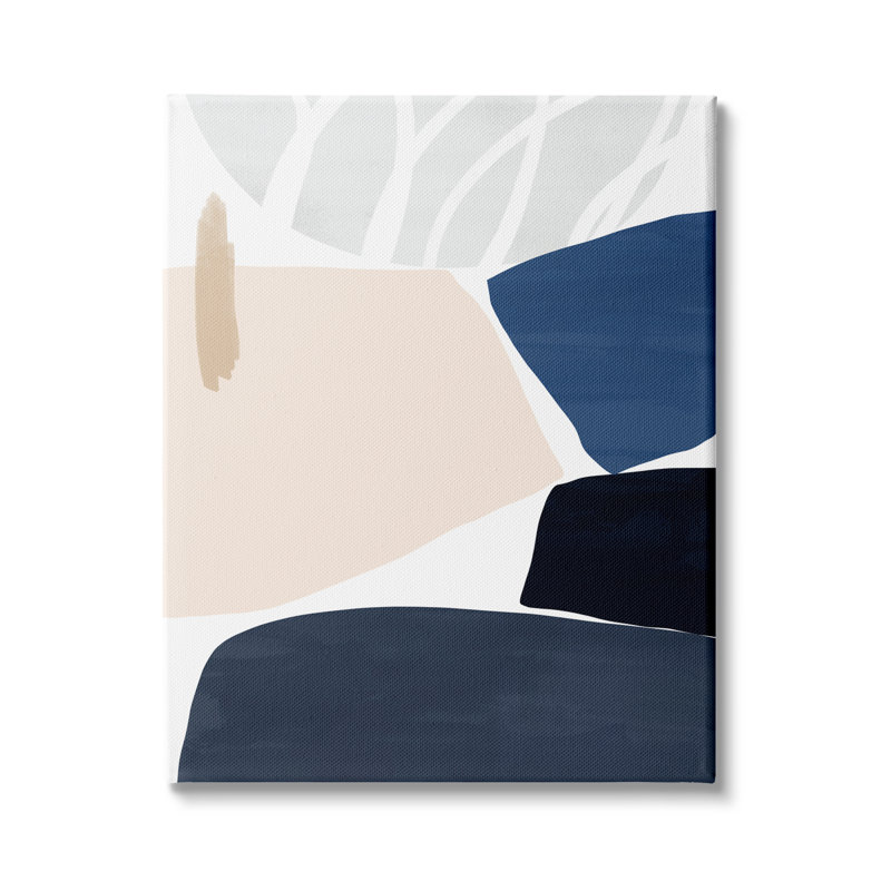 Art texturé, giclée encadrée, rose, bleu, beige, empilé et abstrait, H 20 po x l 16 po, Toile tendue