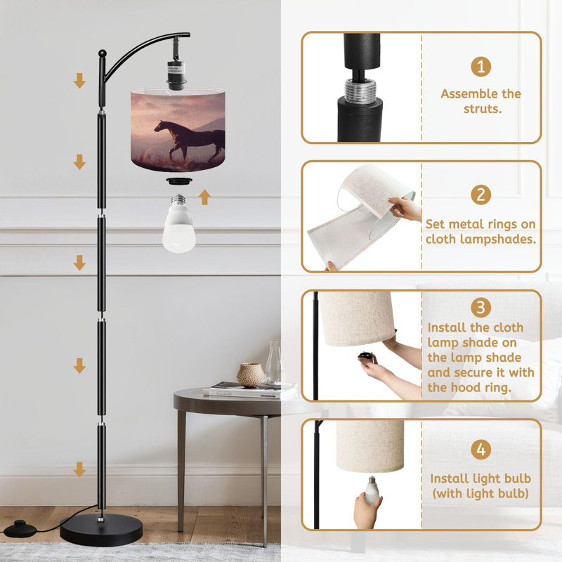  Lampe sur pied Arc Wild Horse Sunset Desert