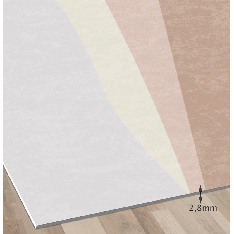 Delonta Vinyl Machine Printed Area Rug, Rectangle 3'3.4" x 4'11.1"