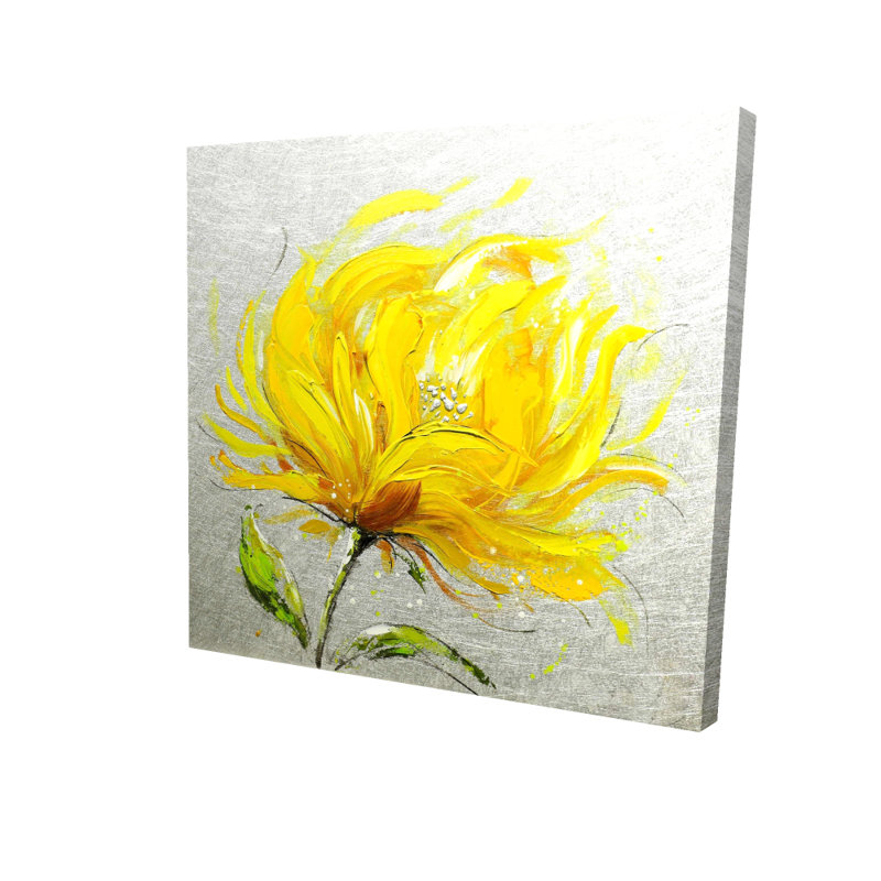 Toile jaune botanique à fleurs jaunes moelleuses | Décoration contemporaine