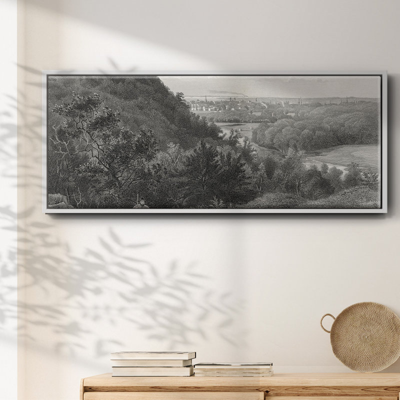 East Rock, New Haven, reproduction d'art sur toile, H 20 po x l 50 po x P 1,5 po, Blanc