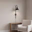 Applique murale moderne à brancher de 66 cm (26 po) avec abat-jour en dôme métallique, culot E26, installation facile, éclairage intérieur, noir-215774754