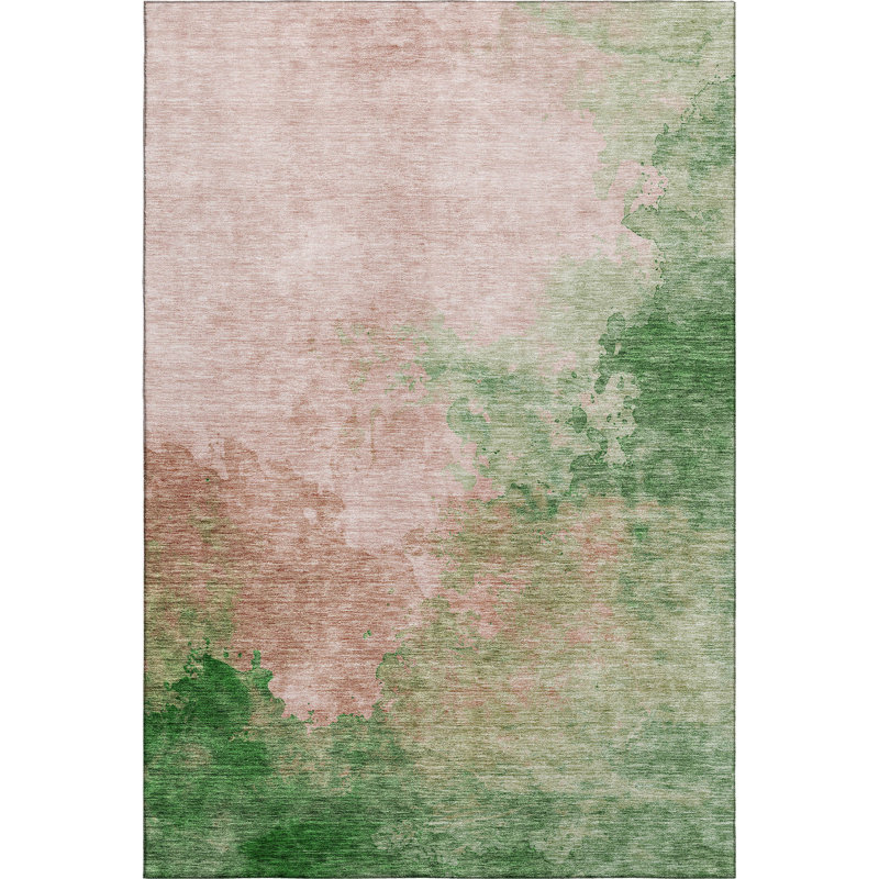 Tapis de qualité supérieure lavable à la machine à l'aquarelle AMF1138, Rectangulaire 3 pi x 5 pi