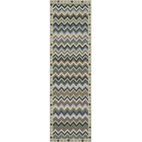 Erin Gates by Momeni Abbot Hand Tufted Wool Zig Zag Blue Area Rug 5' X 8'