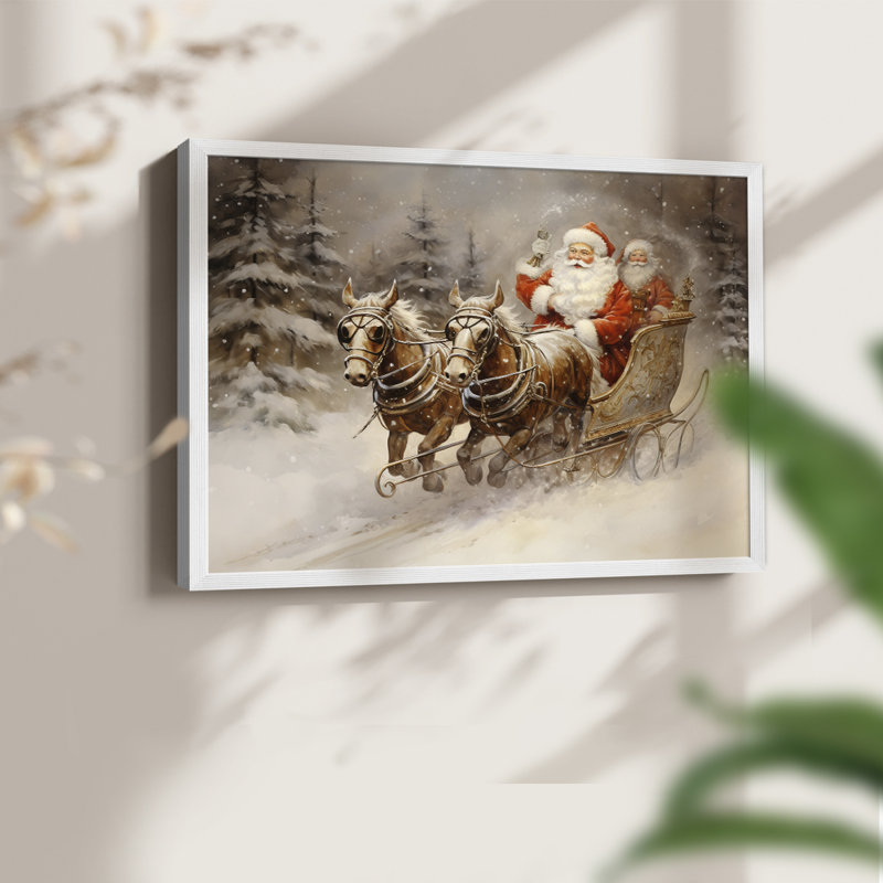 Chirstmas Art-CCCLVIII -Framed Print - Restickable, H 16 po x l 20 po, Blanc