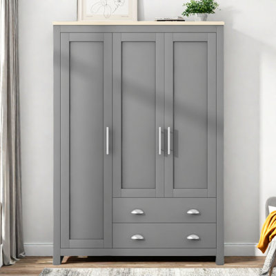 Wardrobe With Cabinets And Two Drawers