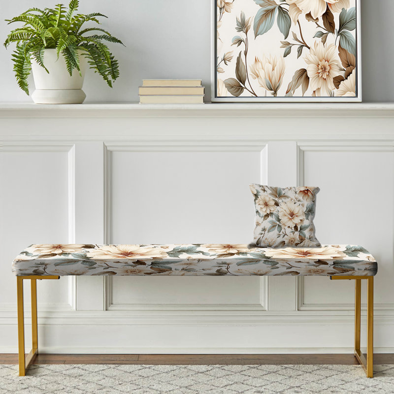 Banc rembourré or, Vintage Florals III