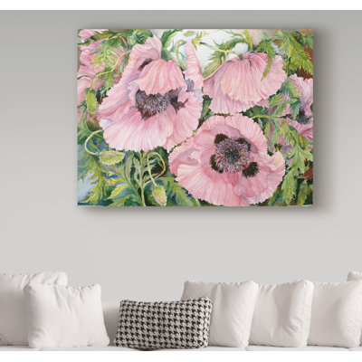 Deetra 'Pink Poppies' Acrylic Painting Print on Wrapped Canvas
