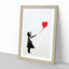 Girl With Red Balloon by Banksy - Single Picture Frame Print on MDF-55732973-55732974
