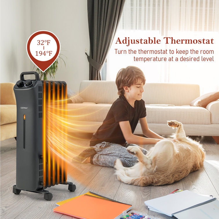 1500W Oil-Filled Space Heater with 3-Level Heat