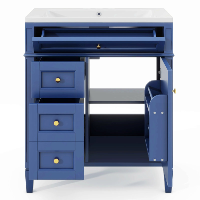 Rangement pour salle de bain Suzuko, Bleu