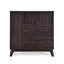  Armoire de rangement Mid-Century moderne avec deux tiroirs et tablettes ouvertes, finition grain de bois, espresso-1568520398