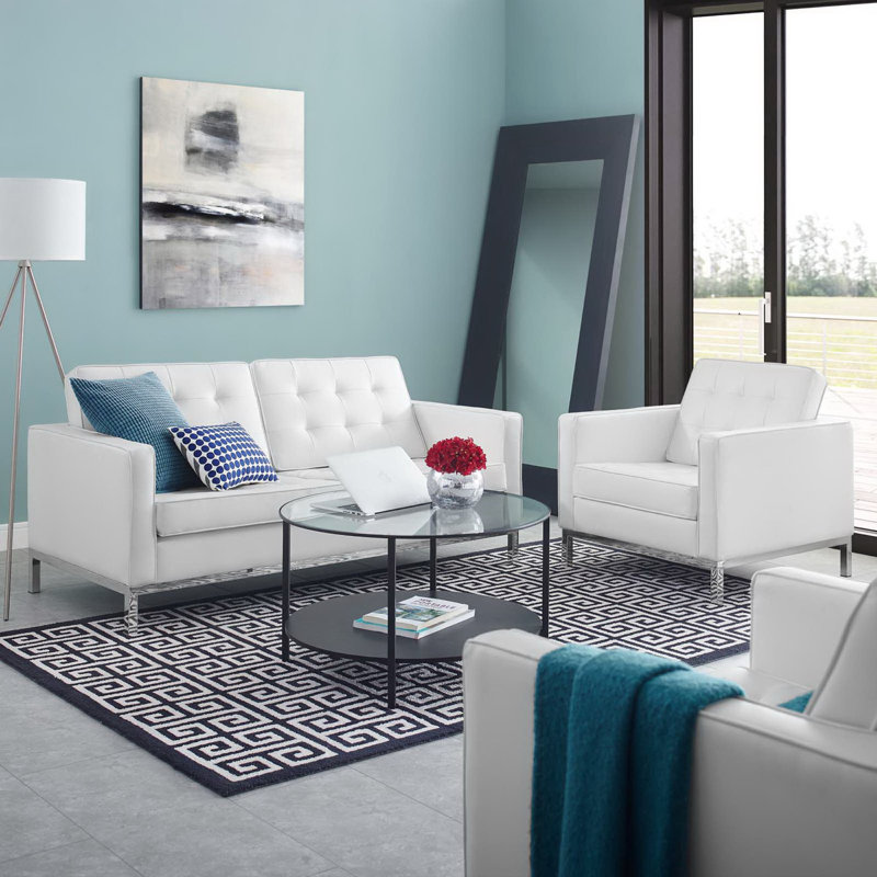 Ensemble de causeuse et fauteuil Clinger, Blanc