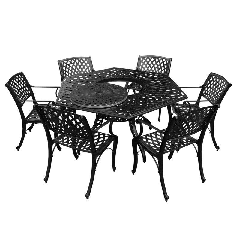 Ensemble repas 7 pièces Cassella, Noir