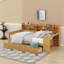 Twin Size Daybed With Storage Shelves,Two Storage Drawers And Study Desk-2042806797