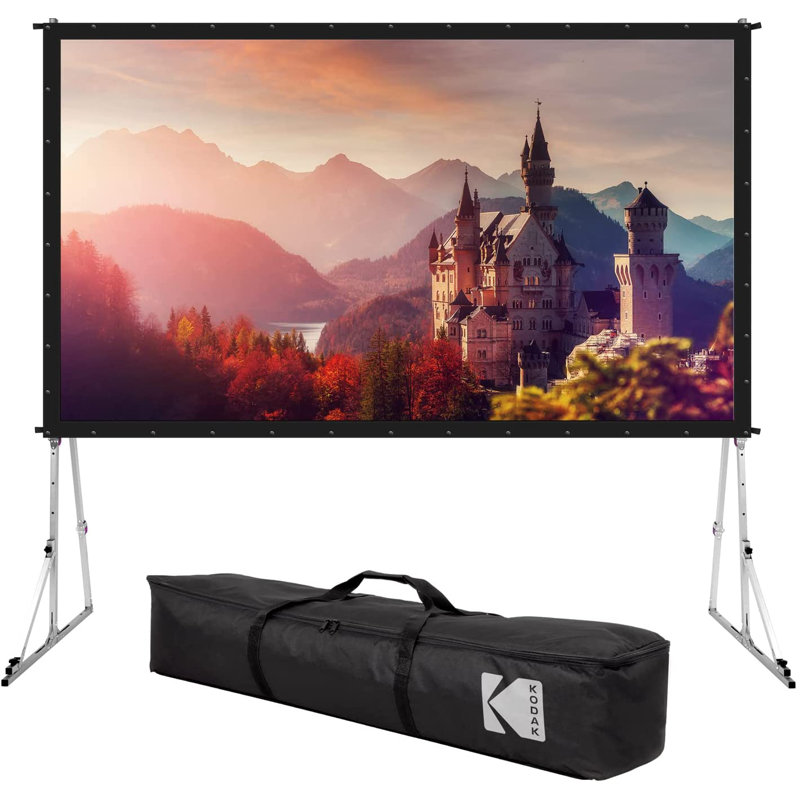 Gray 150" Portable Folding Frame Projector Screen
