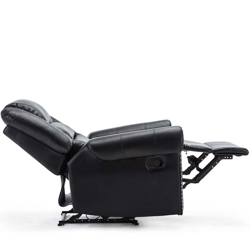 Kade Bonded Leather Manual Recliner, Black