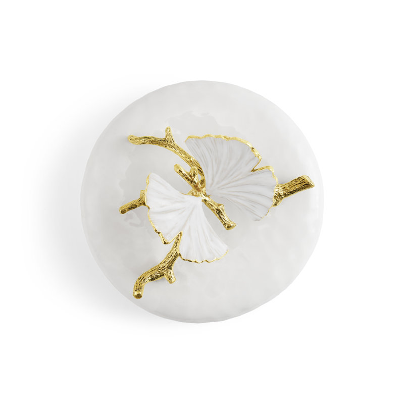 Butterfly Ginkgo Gold Porcelain Canister, 35 oz
