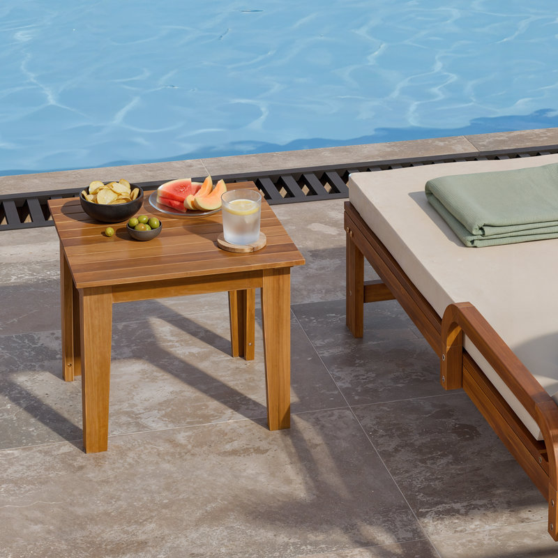 Table basse Verana (partie 2 de 2) - Collection extérieure en bois d'acacia avec protection UV et matériaux résistants aux intempéries