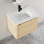 Armoire de salle de bain murale flottante en chêne blanc 28 po entièrement assemblée