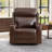 35.83" W Classic Top Genuine Leather Power Recliner Chair With Adjustable Headrest, USB Charging & Wireless Charging-389612291