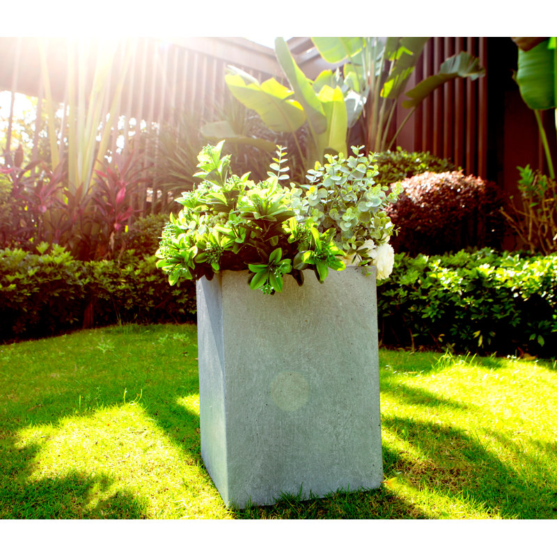Planter, Slate Gray, 19" H x 13" W x 13" D