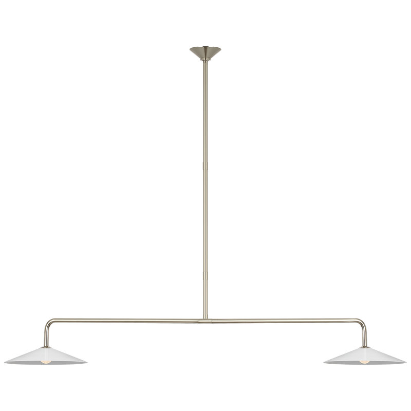 Amber Lewis Ponce 62" Linear Pendant, Polished Nickel, White