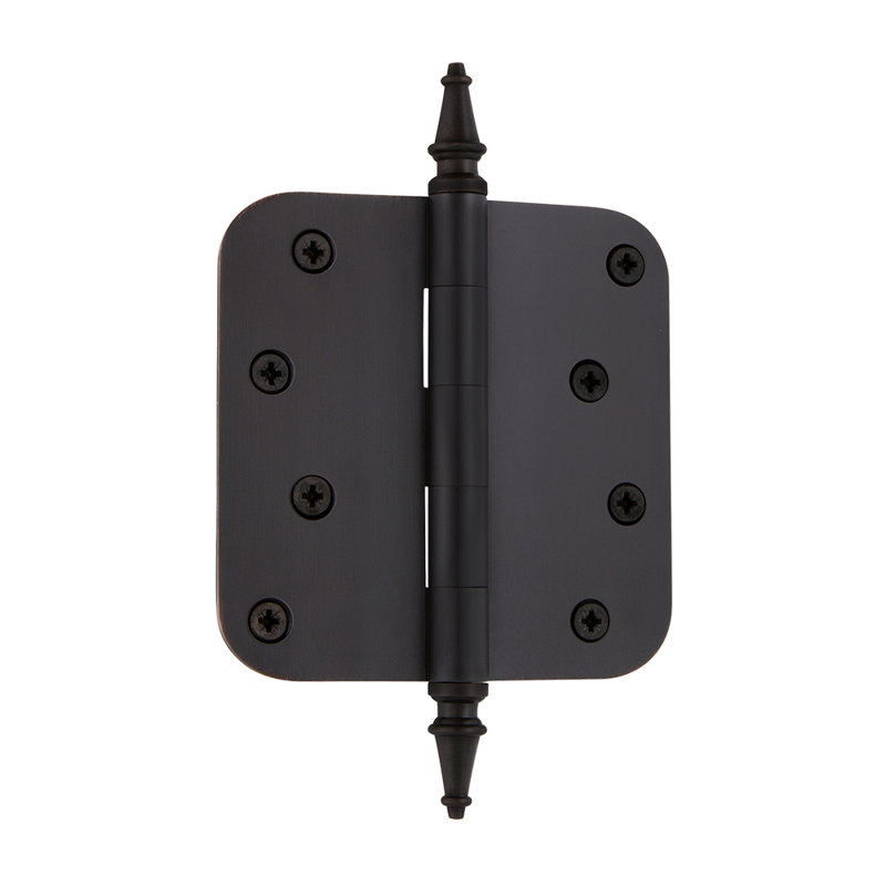 Nostalgic Warehouse 4" x 4" Steeple Tip Residential Hinge with 5/8" Radius Corners, Oil-Rubbed Bronze