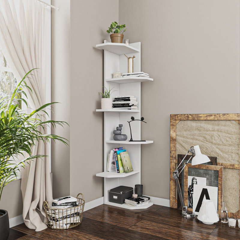 Ebern Designs Corner Bookcase & Reviews | Wayfair