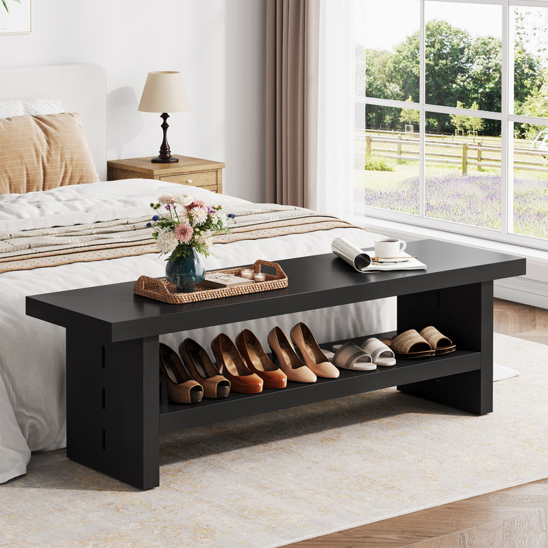 47.24" Shoe Bench, Black