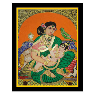 Bal Krishna With Yasodha Mata | Mysore Painting By Anjali Ram