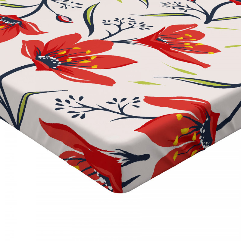 Microfiber Floral Fitted Sheet, Queen Fitted Sheet