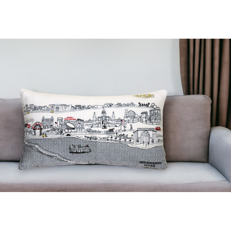 Coussin lombaire 14 po x 35 po New Orleans, 14 po x 24 po, Crème
