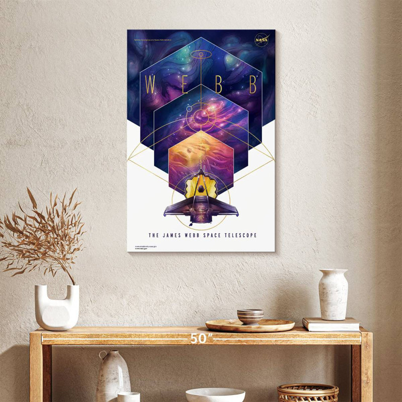 Oberle James Webb Space Telescope Poster, 36" H x 24" W
