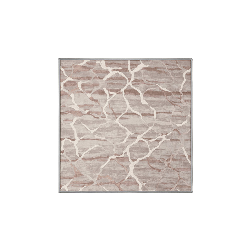 Tapis gris soyeux et moelleux, Carré 3 pi