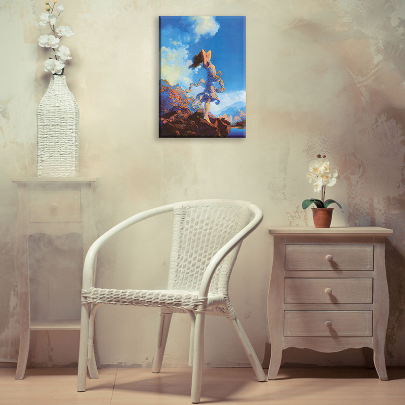 Toile tendue avec toile «Extase» par Maxfield Parrish, H 18 po x l 13 po