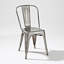 Chaise de salle à manger empilable à dossier en lattes de métal Isaul-546455193