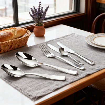 60-Piece Stainless Steel Flatware Set For 12 Place Settings, 18/10 Silverware Set With Mirror Polish, Heavyweight And Balanced Design, Dishwasher Safe For Everyday Use