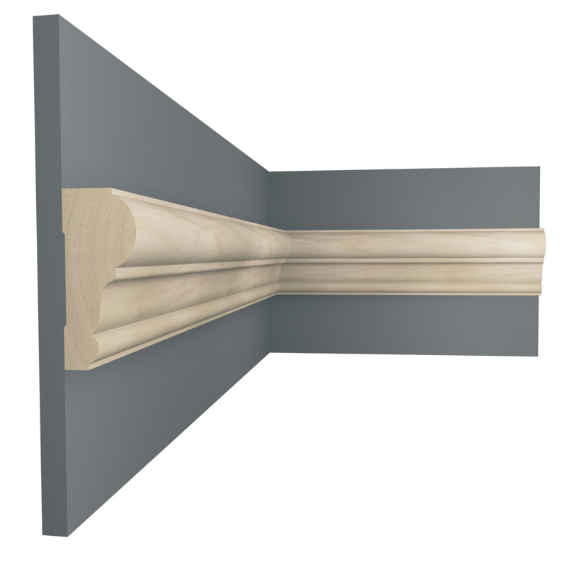 96" Natural Poplar Solid Wood Chair Rail Molding